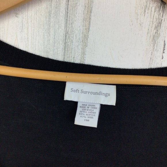 Soft Surroundings Sweater Dress Med Tall Black Theodora Fringe Wool Blend Long - Picture 4 of 8